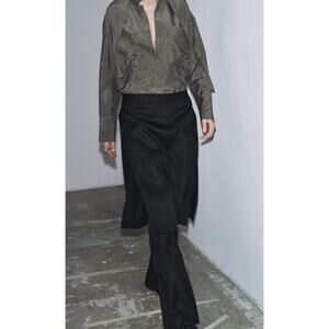 Zara COLLECTION PAREO OVER SKIRT STRAIGHT LEG TROUSERS. S